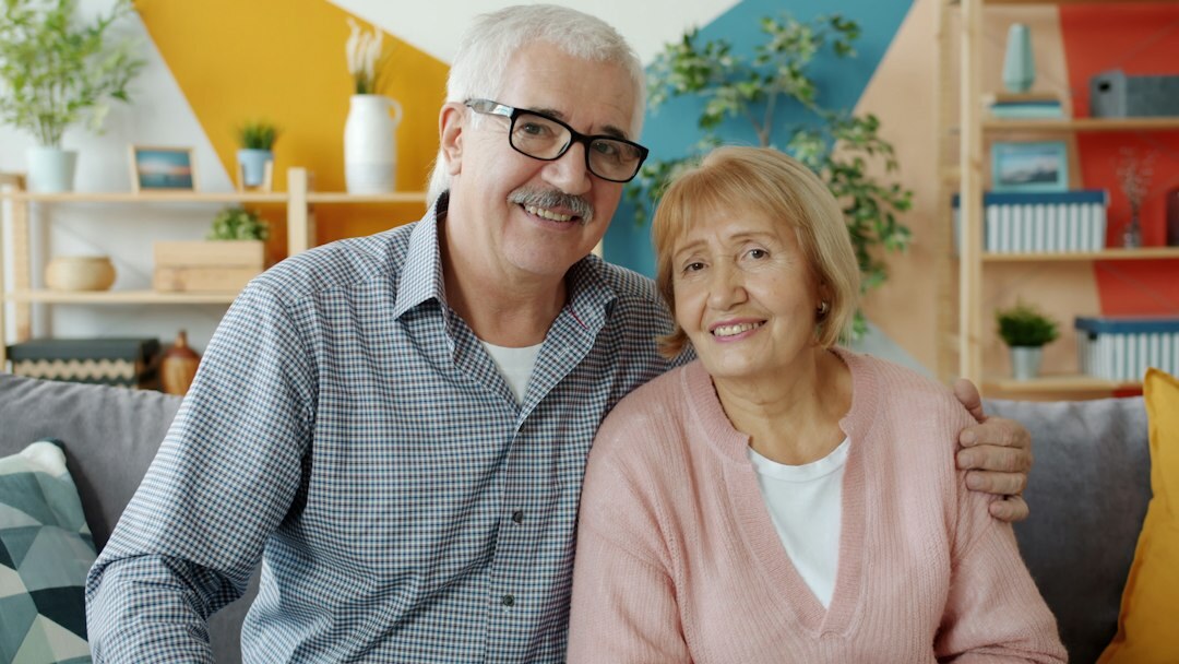 senior couple relaxing at home