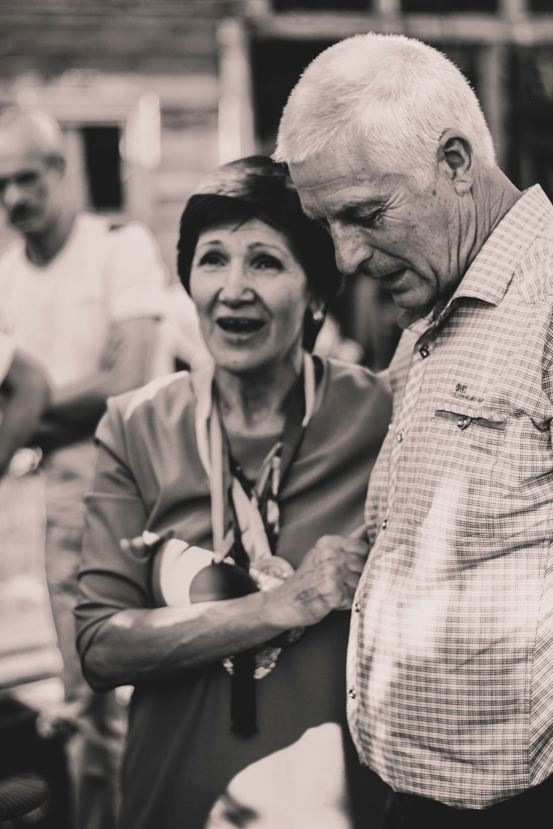 seniors smiling at event
