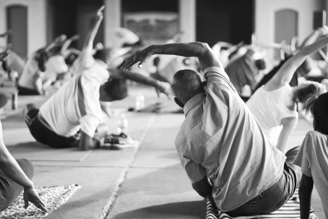 seniors doing yoga